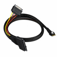 Кабель SlimSAS SFF-8654 4i to U.2 SFF-8639 NVMe PCIe SSD 0,5 м Кабель SlimSAS SFF-8654 4i to U.2 SFF-8639 NVMe PCIe SSD 0,5 м