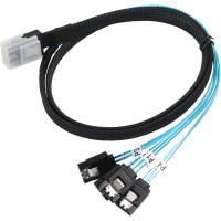 Кабель SFF-8087 Mini-SAS to 4 SATA Splitter 1m Кабель SFF-8087 Mini-SAS to 4 SATA Splitter 1m