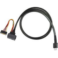 Кабель SFF-8611 4i OCuLink to SFF-8639 U.2 NVMe connector with SATA Power 1m Кабель SFF-8611 4i OCuLink to SFF-8639 U.2 NVMe connector with SATA Power 1m