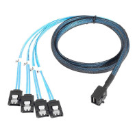 Кабель SFF-8643 Mini-SAS HD to 4 SATA Splitter 1m Кабель SFF-8643 Mini-SAS HD to 4 SATA Splitter 1m