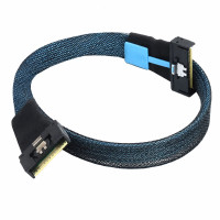 Кабель-перехідник PCIe 5.0 MCIO 74-pin – SlimSAS SFF-8654 8i 74-pin, SAS 4.0 24 Гбіт/с, 0.8 м Кабель-перехідник PCIe 5.0 MCIO 74-pin – SlimSAS SFF-8654 8i 74-pin, SAS 4.0 24 Гбіт/с, 0.8 м