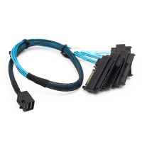 Кабель SFF-8643 Mini-SAS HD to 4 SFF-8482 SAS connectors with SATA Power 0.5m Кабель SFF-8643 Mini-SAS HD to 4 SFF-8482 SAS connectors with SATA Power 0.5m