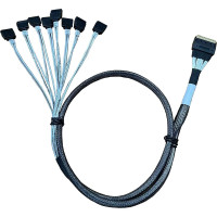 Кабель SFF-8654 8i SlimSAS to 8 SATA Splitter 0.8m Кабель SFF-8654 8i SlimSAS to 8 SATA Splitter 0.8m